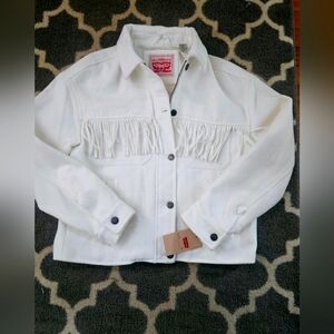 NWT Levi's Ivory Fringe Jacket -size small